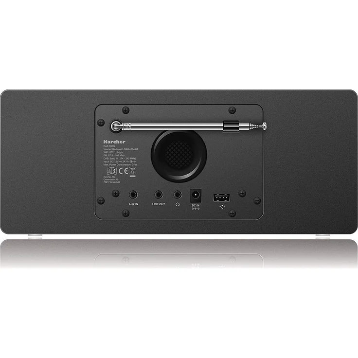 Karcher DAB 7000i Internetradio (DAB+ - UKW-RDS, WLAN & Bluetooth, USB-Anschluss, AUX-IN, Wecker mit Dual-Alarm) schwarz – Bild 4