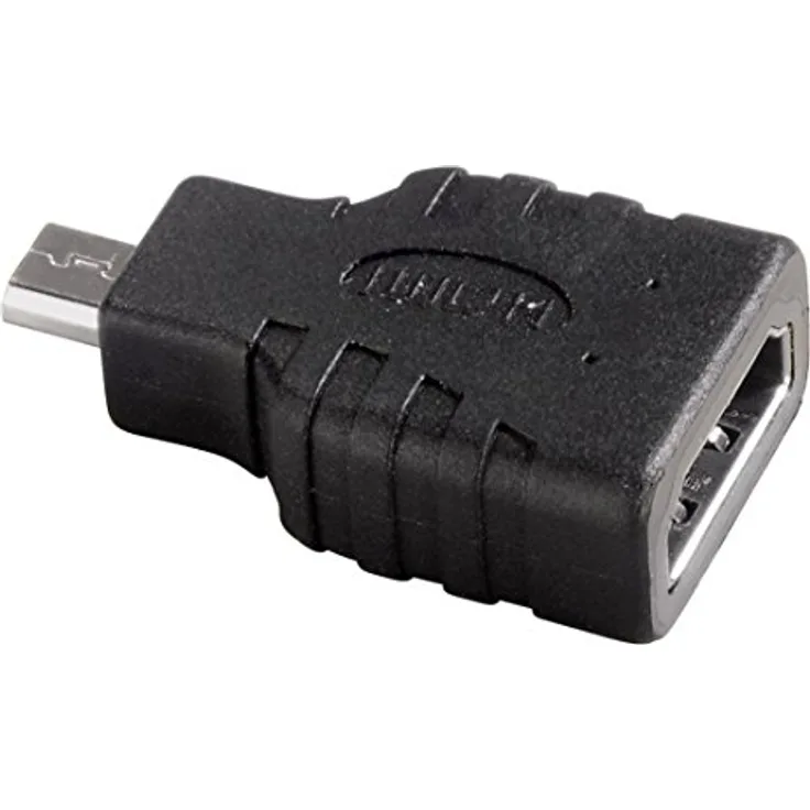 Hama HDMI Adapter (Micro HDMI Stecker auf HDMI Buchse, Ultra HD, 3D, geschirmt, Kompaktadapter) schwarz