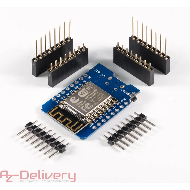 AZDelivery D1 Mini NodeMcu Lua ESP8266 ESP-12E WLAN WIFI Internet Module Entwicklungsboard für Arduino, 100% kompatibel mit WeMos D1 Mini