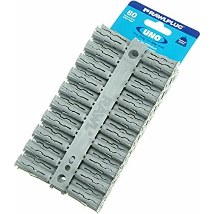 Rawlplug 68615 10 x 36 mm Uno Stecker Karte – Grau (80 Stück)