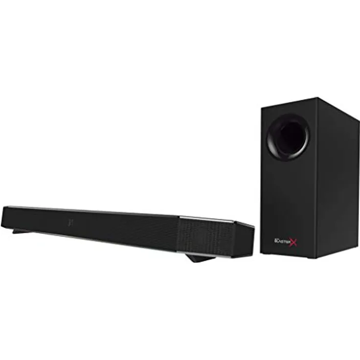 Creative Sound BlasterX Katana 2.1 Soundbar mit Subwoofer, kabellos/kabelgebunden, geeignet für PC, schwarz