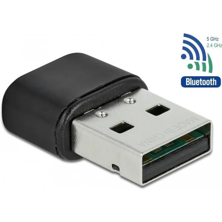 Delock Bluetooth 4.2 und Dualband WLAN ac-a-b-g-n 433 Mbps USB Adapter