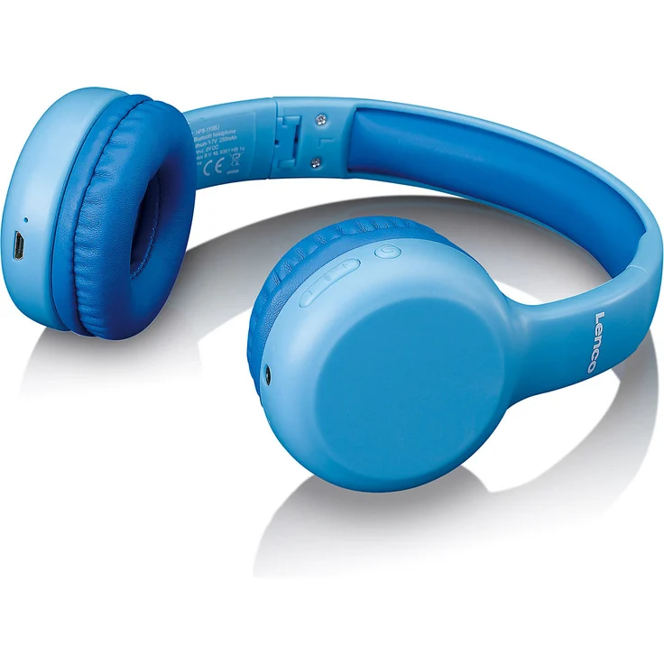 Lenco HPB-110BU - faltbarer Bluetooth Kopfhörer mit Lautstärkebegrenzung für Kinder, inkl. Sticker, blau – Bild 4