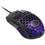 Cooler Master MM711 RGB-LED leichte 60-g-Gaming-Maus mit Kabel und Wabenschale, 16000 DPI, optischer Sensor, 20 Millionen Klick-Omron-Schalter, PTFE-Gleitfüße, beidhändig - Matt-Schwarz