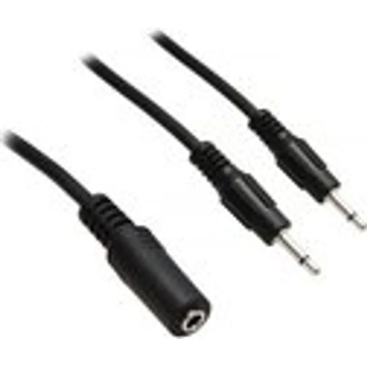 Goobay 50472-GB Audio Y Kabeladapter 3.5 mm, 1x Stereo Buchse zu 2x Mono Stecker