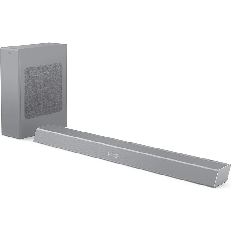 Philips B8505 2.1 Soundbar mit Subwoofer, Dolby Atmos, Google Assistant, Amazon Alexa, kabellos, geeignet für TV, silber – Bild 2