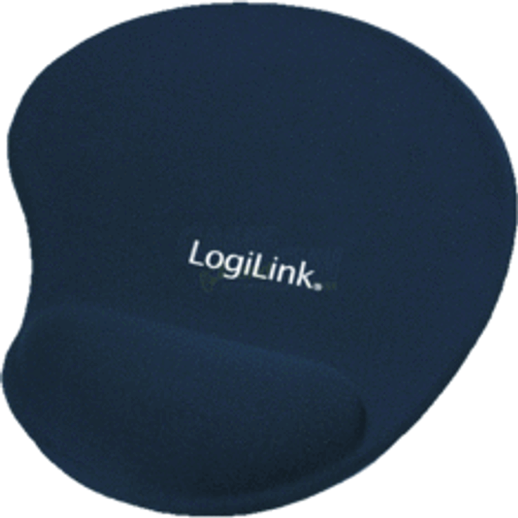 Logilink ID0027B Mauspad mit Silikon Gel Handauflage blau