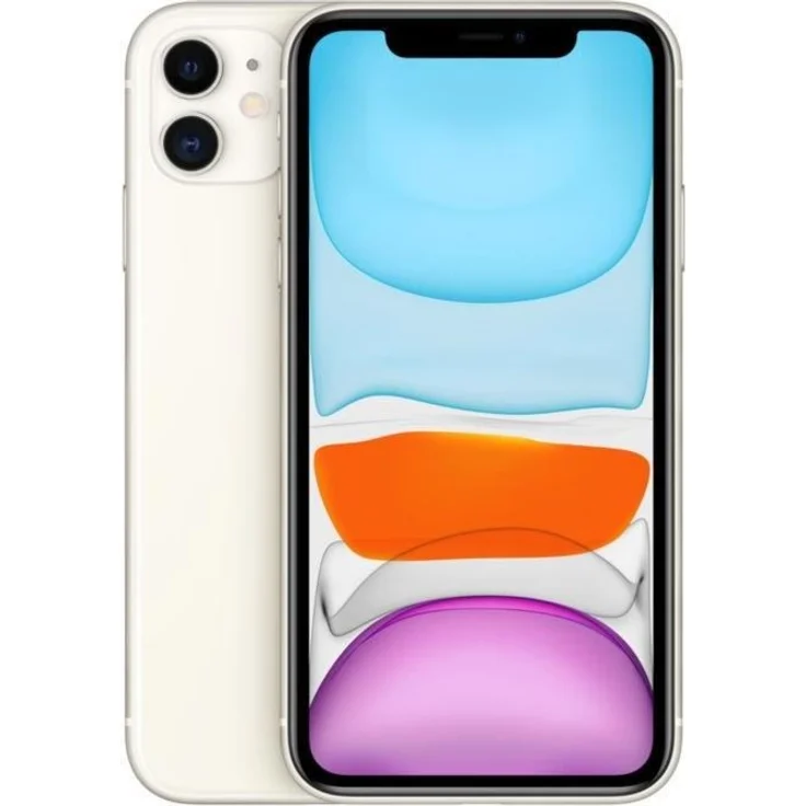 Apple iPhone 11 Smartphone 15,5cm (6,1 Zoll) Liquid Retina HD-Display, 128GB interner Speicher, 4GB RAM, Dual-SIM, iOS, White – Bild 1
