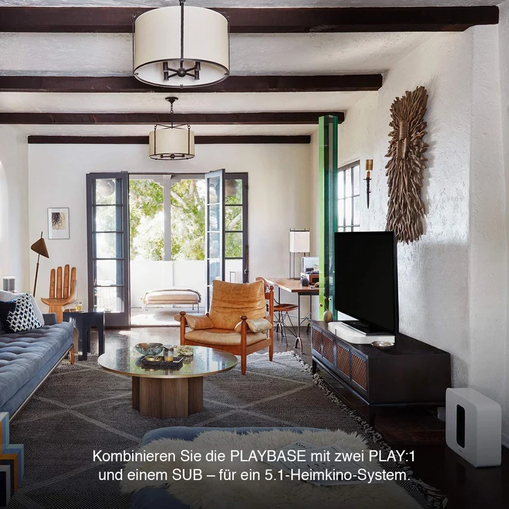Sonos Playbase 3.1 Soundbase ohne Subwoofer mit Subwoofer, kabellos/kabelgebunden, geeignet für TV, weiß (2017) – Bild 7