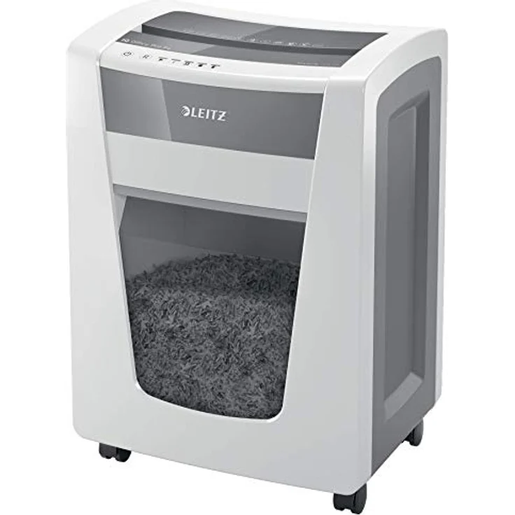 Leitz IQ Office Pro Aktenvernichter, Partikelschnitt, Sicherheitsstufe P4, 20 Blatt Kapazität, 30L Abfallbehälter, Schredder, Weiß, 80060000 – Bild 1