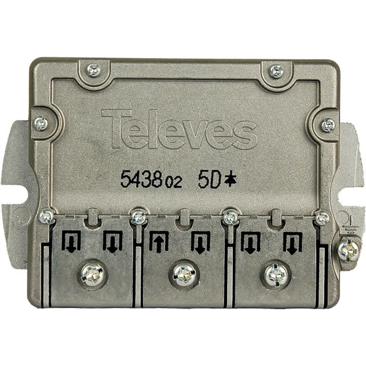 Televes 543802 Kabelsplitter Edelstahl - Kabelspalter oder -kombinatoren (Kabelsplitter, 5-2400 MHz, Edelstahl, 10 dB, Sichtverpackung) – Bild 1
