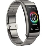 Huawei TalkBand B6 Elite Fitness-Tracker & Bluetooth-Headset Unisex, 56,87 x 22,61 mm, Edelstahlgehäuse, Titanium Grey