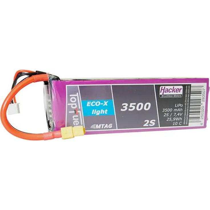 Hacker Modellbau-Akkupack (LiPo) 7.4V 3500 mAh Zellen-Zahl: 2 10 C Softcase XT60
