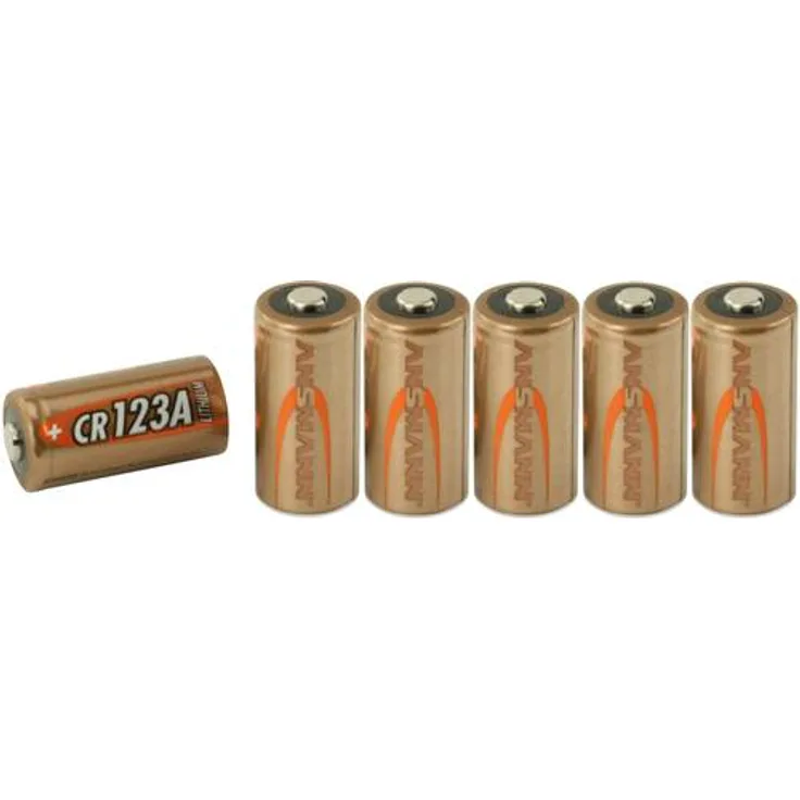 ANSMANN CR123A Lithium Batterie 3V 6 Stück - ideal für Garagentoröffner, Alarmanlage, Miniradio, Funkauslöser für Kamera, Messgeräte, Klingel