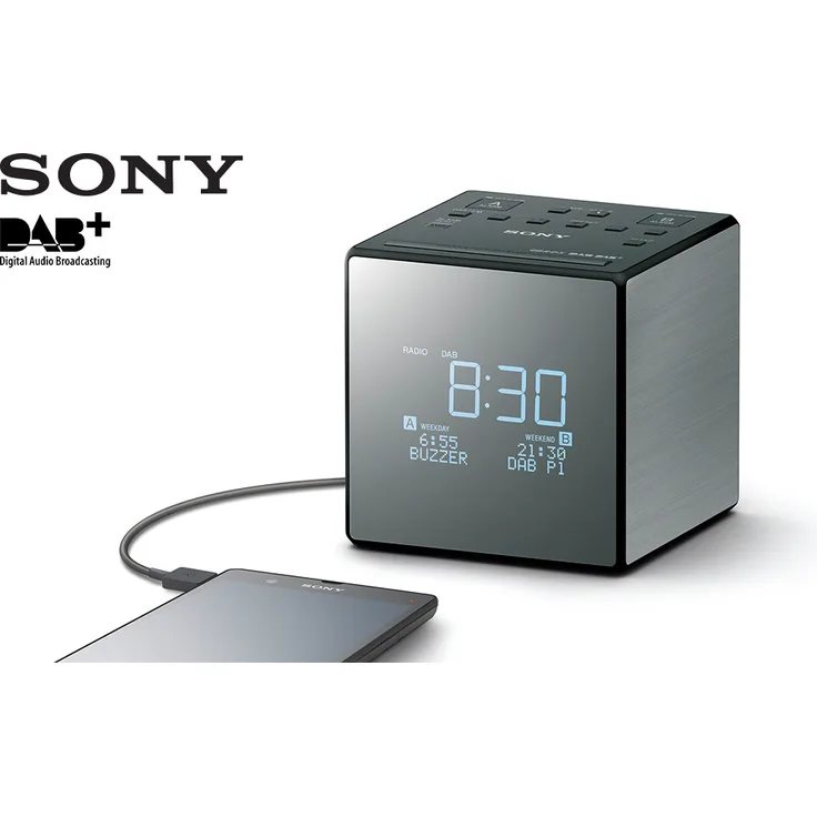 Sony XDR-C1DBP-K Wiederaufladbare Tragbare Batteriebetriebene Taschen DAB-DAB + Radiowecker