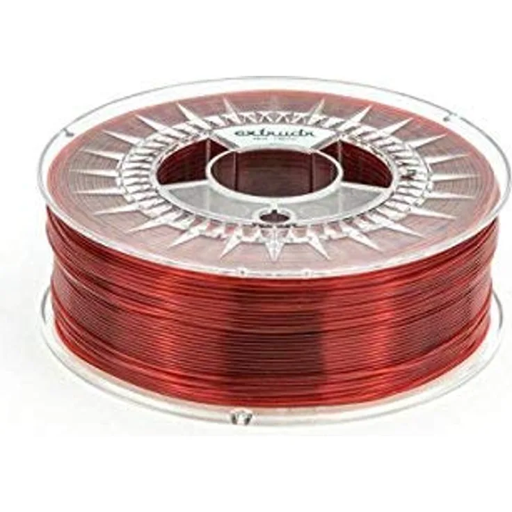 Extrudr 3D-Filament PETG transparent red 1.75mm 1100g Spule