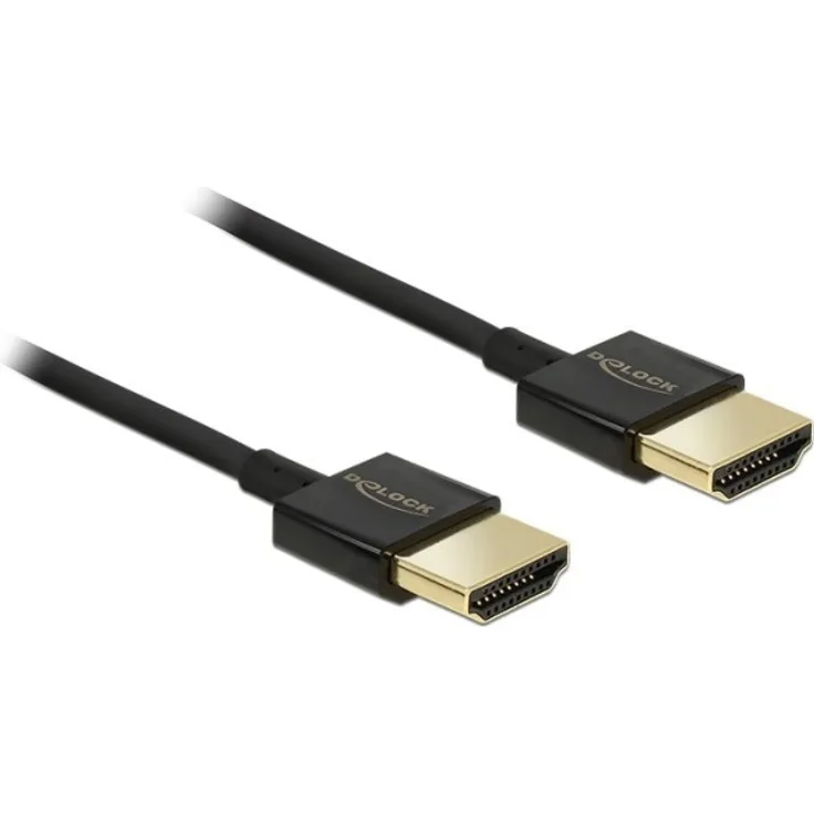 Delock Kabel HDMI-A Stecker > HDMI-A Stecker 3D 4K 4, 5 m Aktiv Slim
