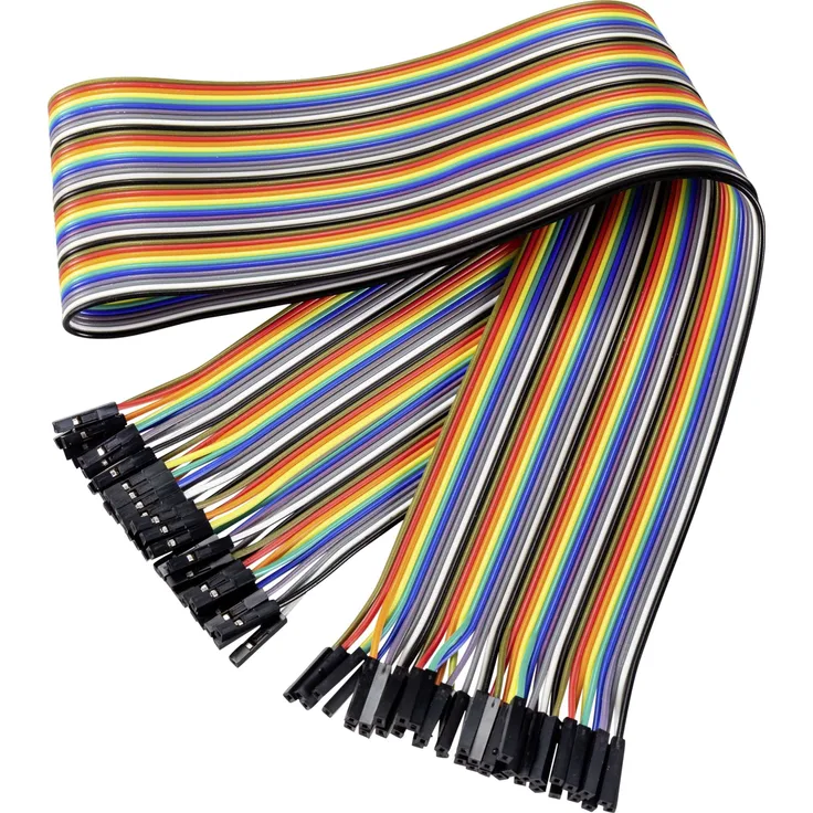Renkforce Jumper-Kabel Arduino, Banana Pi, Raspberry Pi (40x Drahtbrücken-Buchse - 40x Drahtbrücken-Buchse) 60.00cm Bunt