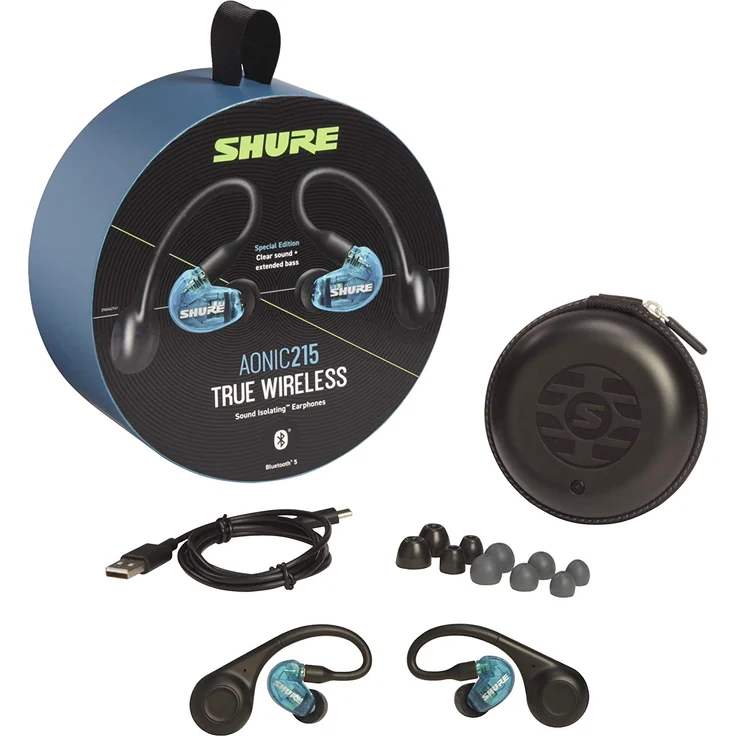 Shure Aonic 215 True Wireless In-Ear Kopfhörer, mit Bluetooth, Mikrofon, geeignet für Sport, blau – Bild 3