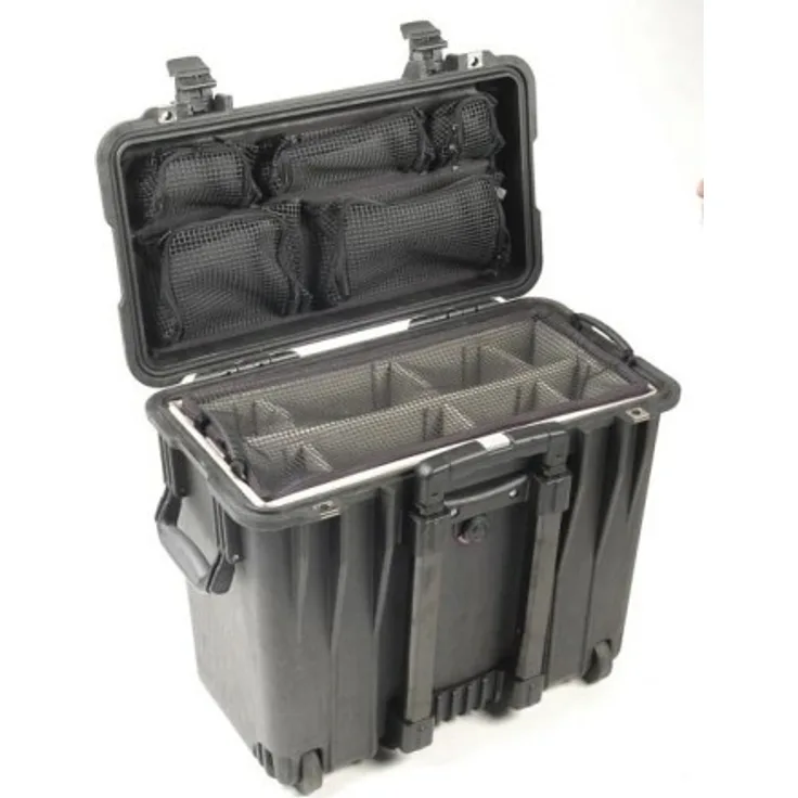PELI 1440 Wasserdichtes Top Loader Case, IP67-Zertifiziert, 34L Volumen, Hergestellt in den USA, Mit gepolsterten Einteilungssystem (Anpassbar), Black