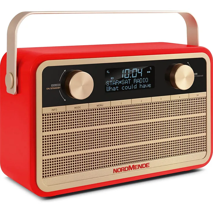 Nordmende Transita 120 Retro Tragbares Radio, LCD-Display, rot