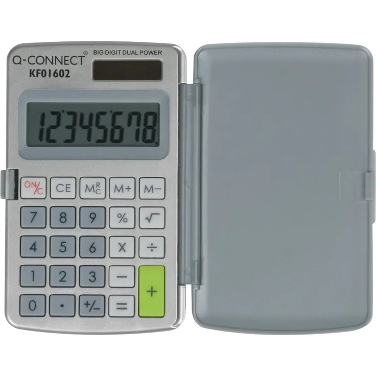 Q-CONNECT KF01602 Taschenrechner, 8 stellig, grau, 8-stellig