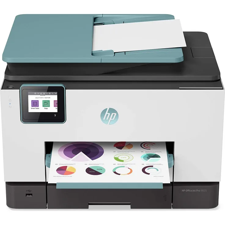 HP OfficeJet Pro 9025 Multifunktionsdrucker (HP Instant Ink, A4, Drucker, Scanner, Kopierer, Fax, WLAN, LAN, Duplex, HP ePrint, Airprint, 24 Seiten-Minute, 500 Blatt) Oasis
