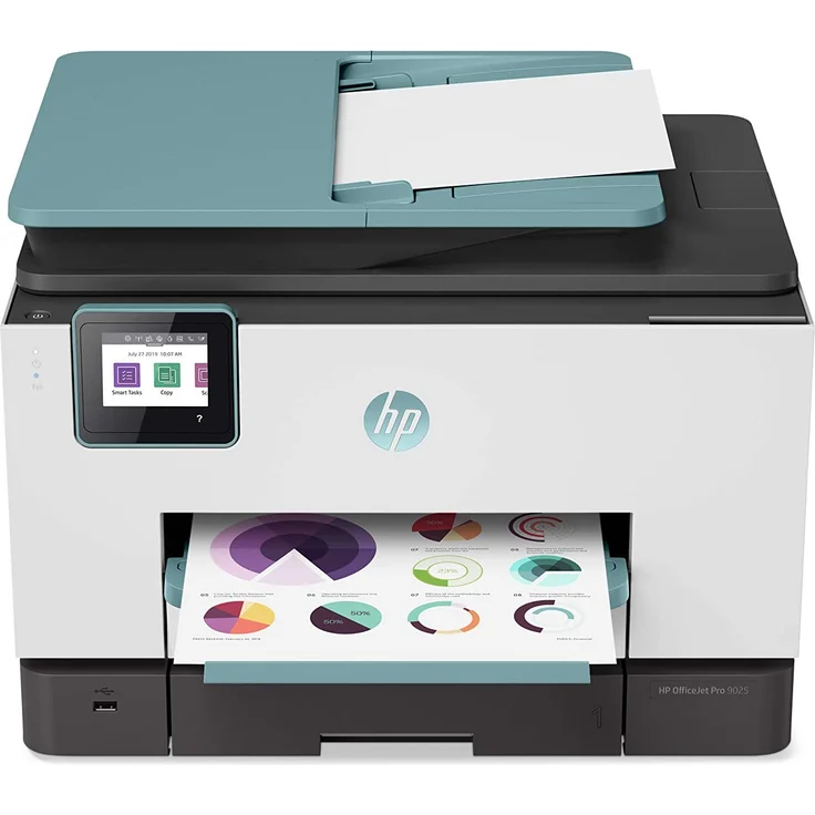 HP OfficeJet Pro 9025 Multifunktionsdrucker (HP Instant Ink, A4, Drucker, Scanner, Kopierer, Fax, WLAN, LAN, Duplex, HP ePrint, Airprint, 24 Seiten-Minute, 500 Blatt) Oasis – Bild 1
