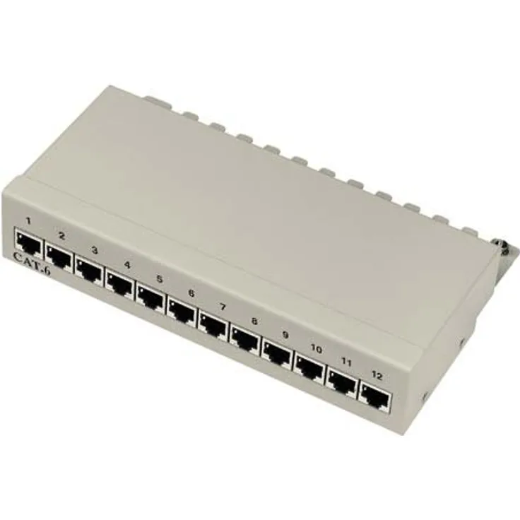 Tecline 17000106 Patchfeld (12-Port) grau
