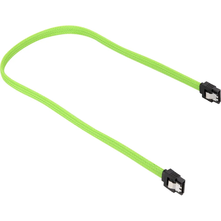 Sharkoon Sata 3 - SATA-Kabel (0,3 m, SATA III, SATA 7-pin, SATA 7-pin, Male Connector-Male Connector, Schwarz, Grün)