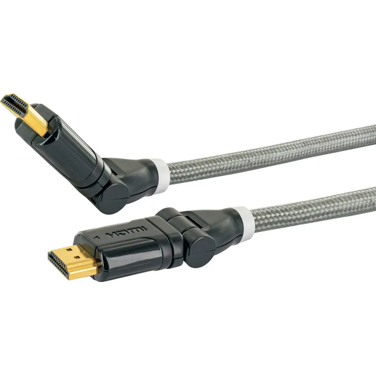 AINSTEIN High-Speed HDMI Kabel mit Ethernet 1,0m, schwenkbar, 360° HDMI Stecker > 360° HDMI Stecker
