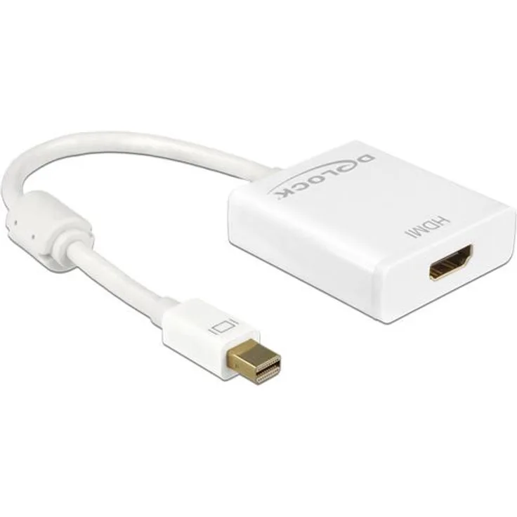 Delock Adapter mini Displayport 1.2 Stecker > HDMI Buchse 4K Aktiv weiß