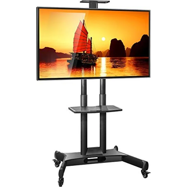 ONKRON TV Ständer TV Standfuss mit Rollen für LCD LED Plasma Fernseher Bildschirme 32’’- 65 Zoll Höhenverstellbar Halterung VESA 600x400 mm TS15-51