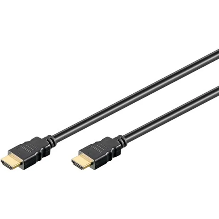 Goobay 51819 HDMI High Speed Kabel mit Ethernet, 4K, Ultra-HD, Full-HD, 3D, HDMI-Stecker > HDMI-Stecker, abwärtskompatibel, vergoldete Stecker, 1,5 m