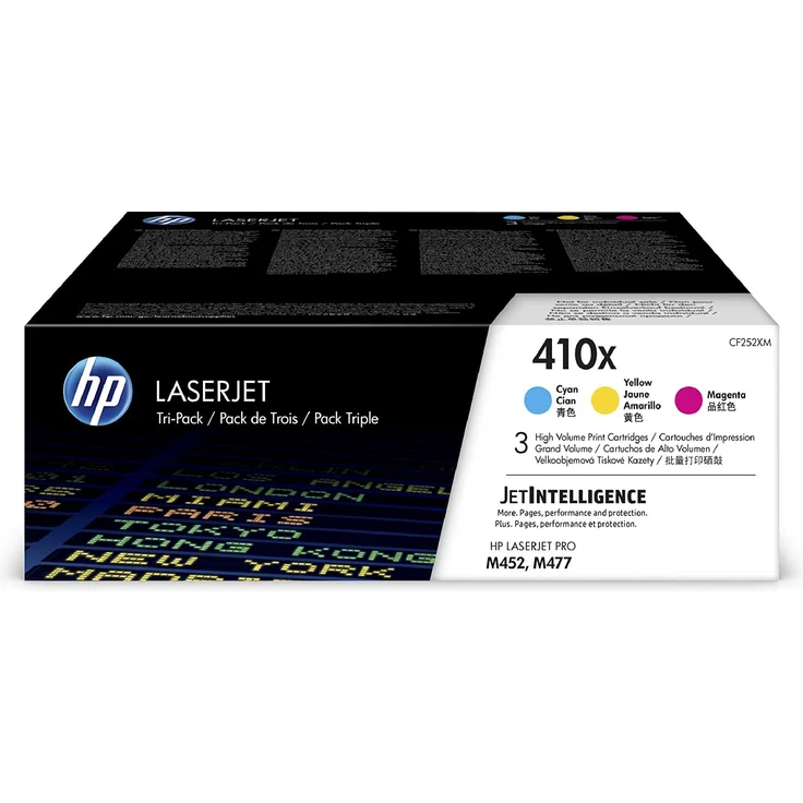 HP 410X (CF252XM) Multipack Original Toner (Blau, Magenta, Gelb) mit hoher Reichweite für HP Color Laserjet Pro M452, HP Color Laserjet Pro M476 – Bild 1