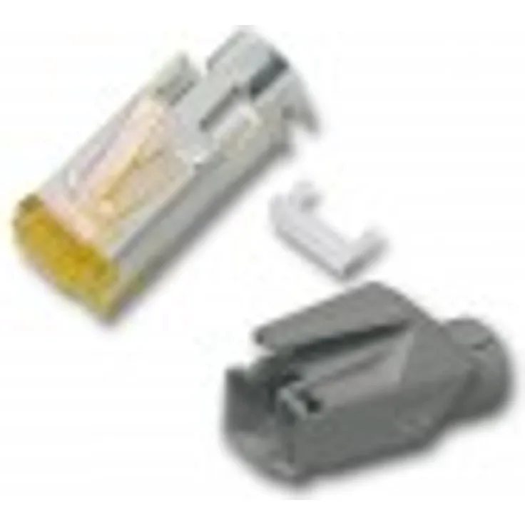 100 x Hirose TM31 RJ45 Modular CAT.6a Crimp Stecker grau