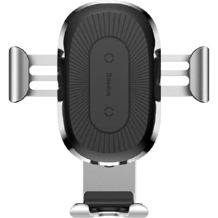 Baseus Handyhalter Smartphone Halterung für Auto Lüftung mit kabellosem Ladegerät Gravity Phone Holder Silber (WXYL-0S)