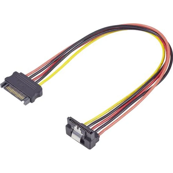 Renkforce Strom Verlängerungskabel [1x SATA-Strom-Stecker 15pol. - 1x SATA-Strom-Buchse 15pol.] 30.00cm Schwarz, Rot, Gelb