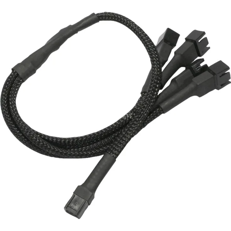 Nanoxia 3-Pin Molex-4x3-Pin Adapter 60 cm Y-Kabel, schwarz