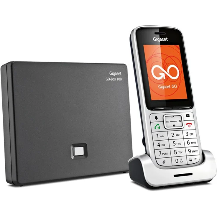 Gigaset SL450A GO - Schnurlostelefon mit Anrufbeantworter - Analog und IP-Telefon, Fritzbox kompatibel - Mobilteil mit brilliantem Farbdisplay - Design Telefon für Router, schwarz – Bild 1