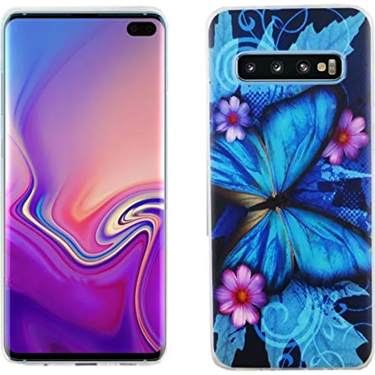 König Electronic LA-TPU-GALAXY-S10-PLUS-17 Galaxy S10 PLUS Butterfly BLUE