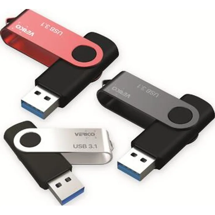 3x 16 GB Verico Flip, silber,rot,schwarz, USB 3.1 Stick lesen: 35MB/s, schreiben: 20MB/s