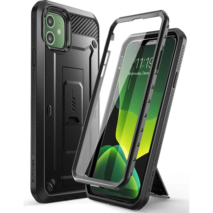 SUPCASE iPhone 11 Hülle 360 Grad Handyhülle Outdoor Case Bumper Schutzhülle Full Cover [Unicorn Beetle Pro] mit Integriertem Displayschutz und Gürtelclip 6.1 Zoll 2019 Ausgabe (Schwarz)