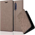 cadorabo Hülle für Nokia 8 2017 in KAFFEE BRAUN Handyhülle mit Magnetverschluss, Standfunktion und Kartenfach Case Cover Schutzhülle Etui Tasche Book Klapp Style