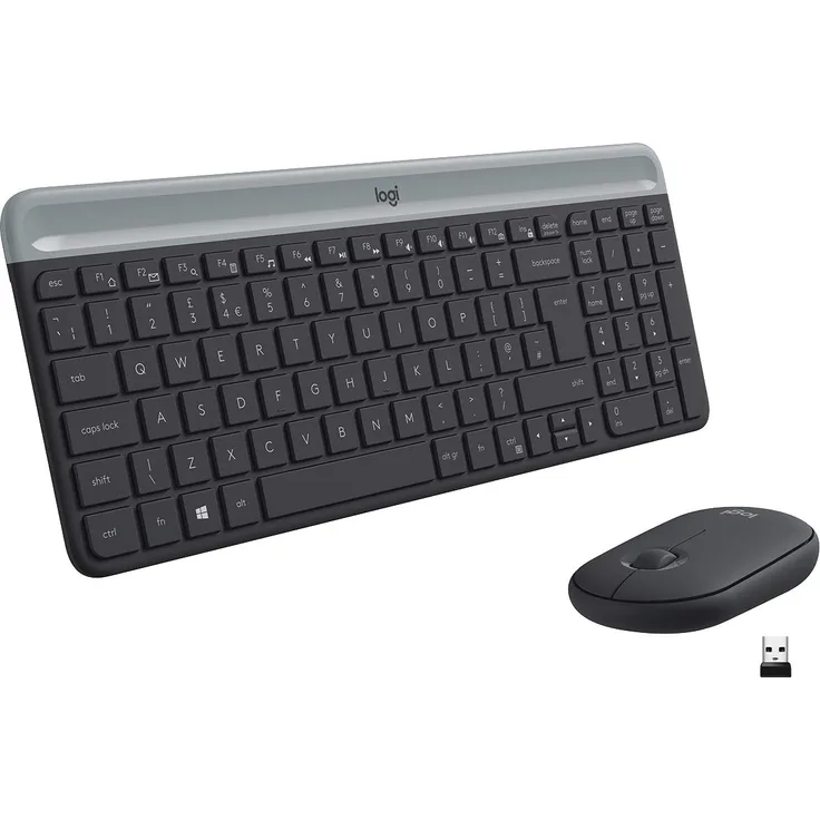 Logitech Slim Wireless Combo MK470 - Tastatur-und-Maus-Set - kabellos - 2.4 GHz - QWERTY - Italienisch - Graphite (920-009196)