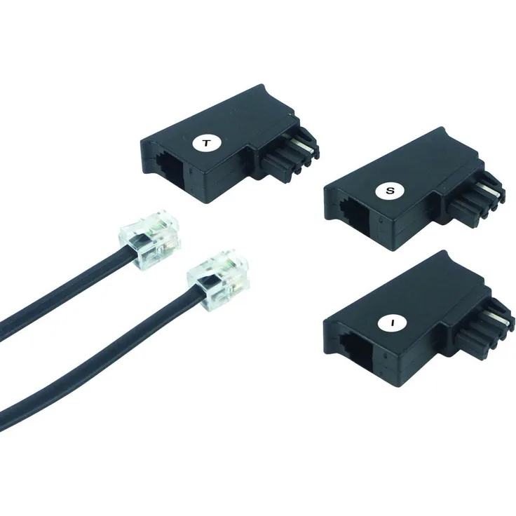 Schwaiger Telefon Anschlusskabel TAL6306 533 , TAE (F) RJ11'' ''schwarz, 6,0m, 3x TAE (F) - 1x RJ11''''
