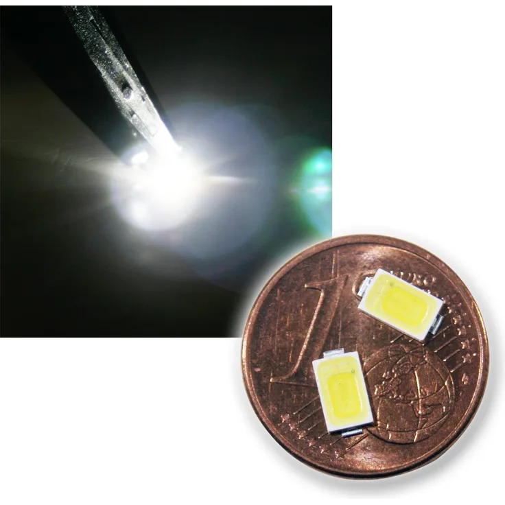 10 SMD LEDs 5730 kalt-weiß, 50-56lm, 6000K, 150mA