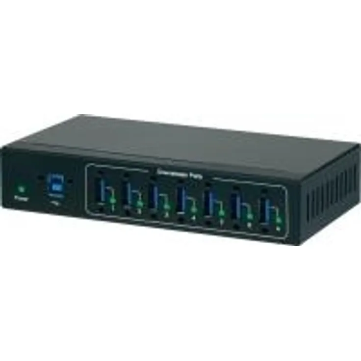 Renkforce 7 Port USB 3.0-Hub für industrielle Anwendungen, zur Wandmontage Schwarz