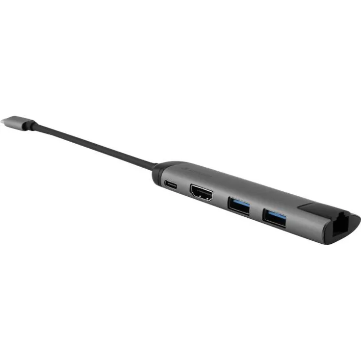 Verbatim USB-C Multiport-Adapter mit USB 3.0 - HDMI, 4K, USB-C-Hub mit Schnellladeanschluss für Laptop, MacBook