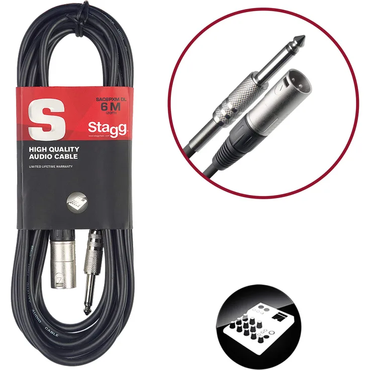 Stagg Deluxe Audiokabel, S-Series, 6 m (6.10 meters Klinke auf XLR)